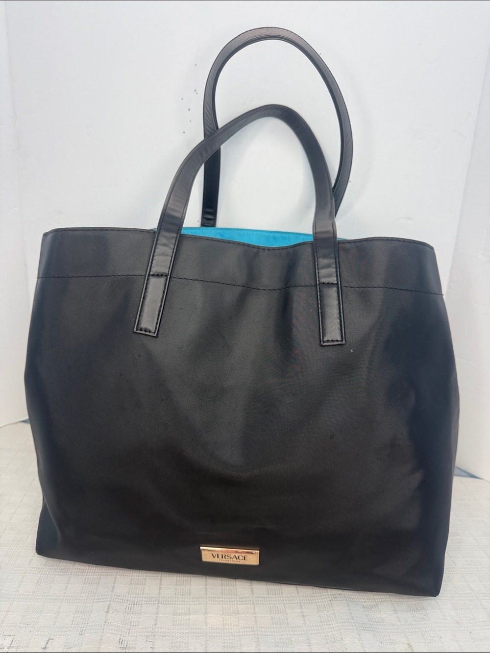 Versace Fragrances Black Tote Travel Handbag Shoulder Carry-on Hand Bag Purse